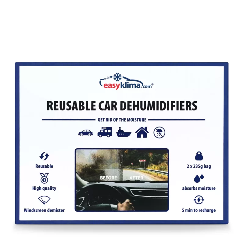 Reusable dehumidifier - EasyKlima Repair and top up the R134a or R12 type  air conditioning in your car with gas.